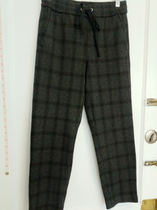 Ann Taylor Pants - Ann Taylor Black & Gray Plaid Drawstring Pants XXS 00 Petite